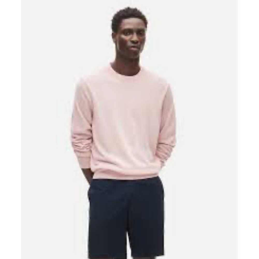 J.Crew Mens XL Light Pink 100% Cotton Crewneck Lightweight Knit Sweater